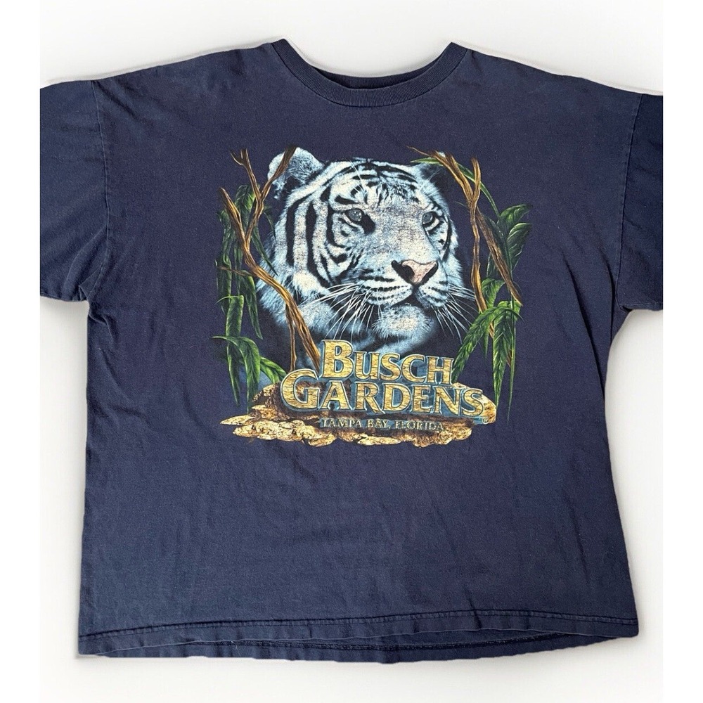 Vintage‎ Busch Gardens Bengal Tiger Tee Shirt Nature Graphic T Size XL